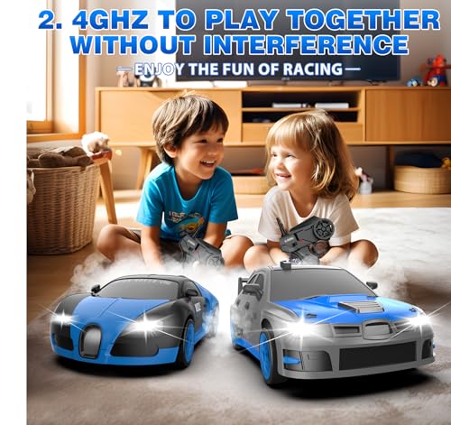 RC Drift Car, 1/24 2.4GHz 4WD Remote Control Car High Speed Drift RC Cars with LED Lights, Drifting Tires Racing Toy Cars for Kids Boys Girls Adults(Grey) - color: G.gray