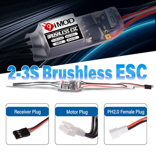 AM32 30A 2-4S Brushless ESC with 6V/2A BEC for TRX4M SCX24 | ESC Speed Controller with USB Link,PH2.0 Female Plug for TRX4M 1/18 and SCX24 1/24 RC Crawlers
