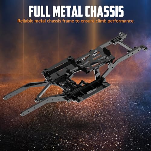 FLYCOLOR RCS24 Off Road 1/24 RC Truck 4x4 Off Road Crawler Climbing Vehicle All Terrain RC Monster Truck Remote Control Car with Bright Headlight 2 Batteries Waterproof Hobby Toys(RTR Blue), EXA78701 - color: Blue