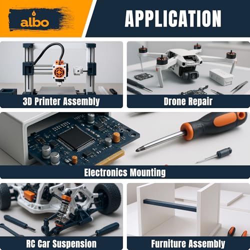 ALBO 2000 Pcs M2-M5 Socket Head Cap Screw Kit, 304 Stainless Steel | Matching Nuts, Washers, Allen Keys and Tweezers Included, Everything You Need in One Kit