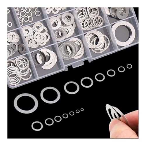320pcs Flat Washer Assortment Kit, 304 Stainless Steel Thin Gasket 0.5/0.8/1mm Thickness, 15 Different Assorted Sizes M3~M20 Shim Washers for Bolt Screws(0.5mm Thickness Kit) - size: 0.5mm Thickness Kit