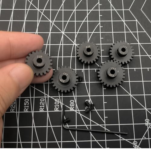 Steel 32P Pinion Gear 3mm Shaft 20T 21T 22T 23T 24T for Traxxas Slash Rustler Hoss Bandit Stampede Nitro Trx4 Trx6 Mini Max Xrt Motor Pinion Upgrades Parts