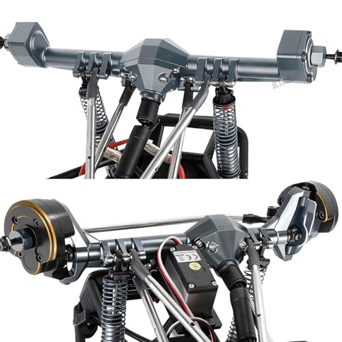 RC Upgrades Part Portal Axles for 1/10 DIY SCX10 SCX10 II,Capra 1.9 UTB 4X4 4WD,RCYouHott 1/10 Capra 1.9 UTB & SCX10 RC Crawler Car Aluminum Front Rear Axle,Titanium - color: Titanium-(upgrades Part)