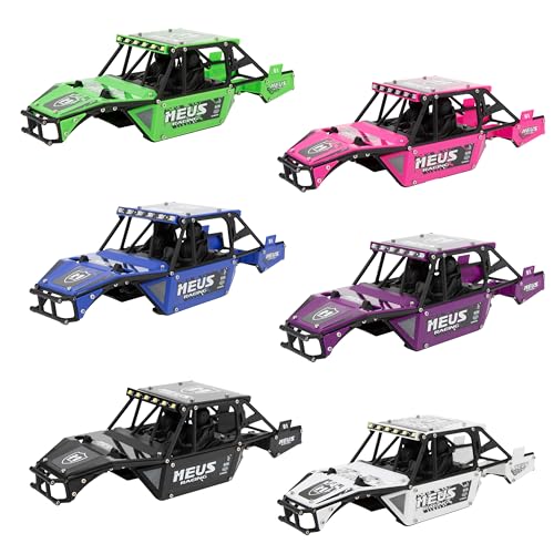 MEUS RACING Mantis24 Body with Roll Cage for Axial 1/24 SCX24 RC Crawler (White) - color: White