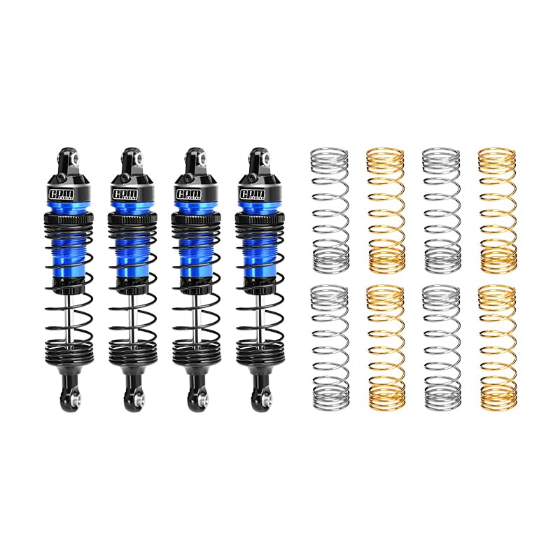 GPM Alloy Front And Rear Adjustable Spring Shock 87mm For Mini Maxx Monster Truck-107154-1 (Blue) - color: Blue