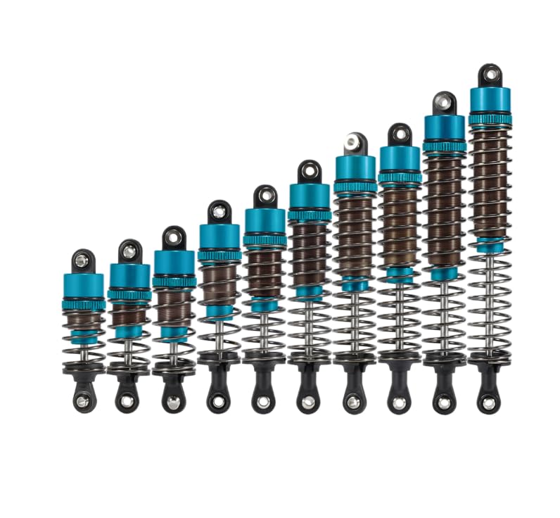 Rc Shocks Oil Filled,2PCS 52mm-120mm Oil Leakproof For 1/10 RC Buggy Truggy On Road Touring Drift Cars Monster Trucks Upgrade Parts (2pcs 55mm blue) - color: 2pcs 55mm blue