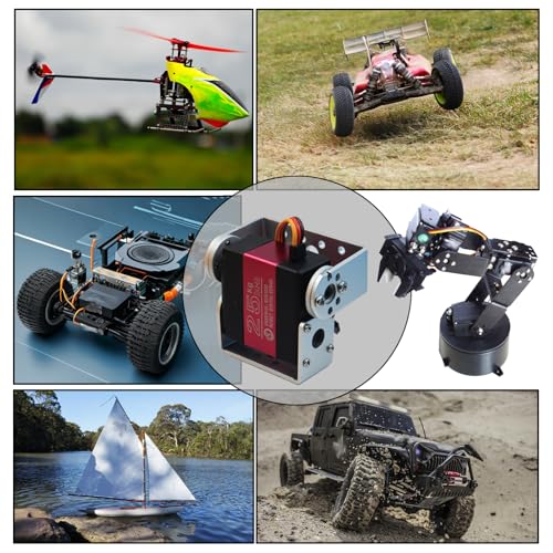 25KG Digital RC Servo RDS3225 Dual Shaft Waterproof High Speed Full Metal Gears Robot Servo with U Mounting Brackets for 1/8 1/10 RC Car Crawler Buggy Truggy DIY Robotic 180 Degree (Pack of 2)