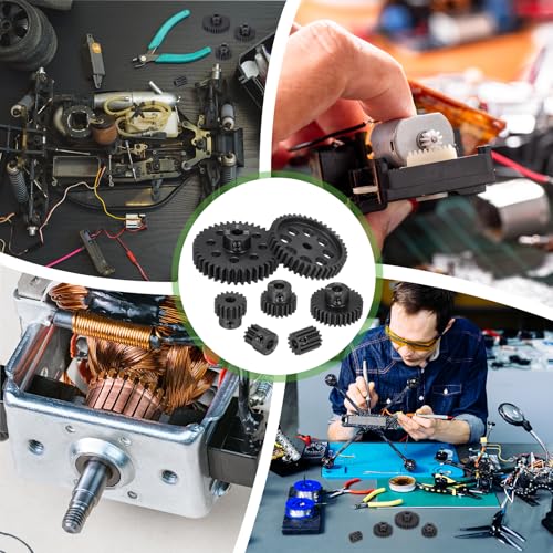 MECCANIXITY Steel 32P Gear Set with Gear Adapter 23T 5mm Shaft Motor Gears for RC Vehicles Truck Drift Car Part, Black - size: 23T