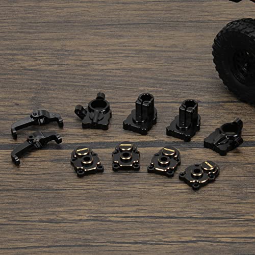 RCAWD for FMS FCX24 1/24 Weighted Upgrades Full Brass Portal Housing Front Rear & C Hub Carrier Parts Total 79g Black