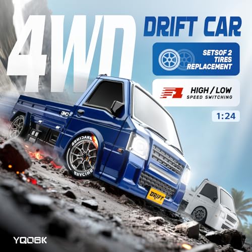 1/24 4WD RC Drift Car, 2.4GHz 20KM/H High Speed Remote Control Racing Car with Drifting Tires, Gift for Kids Adults