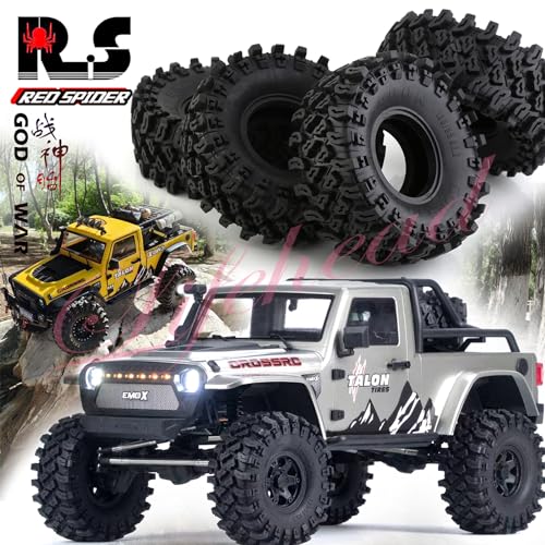 Lifehead 2.2 Inch Rubber Crawler Tires for 1/8 1/10 RC Crawler Car Retrofit Accessories KM5 YK4082 YK4083 Axial SCX10 RBX10 RR10 Traxxas TRX4,136x55mm OD