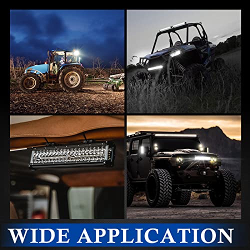 BUNKER INDUST Side Shooter LED Light Pods Wiring Harness Kit, 1 Pcs 12" Spot Flood LED Light Bar 90W Work Light Waterproof Cube Lights Off-Road Driving Bumper Light for ATV UTV Truck Boat Tractor - size: 12 Inch