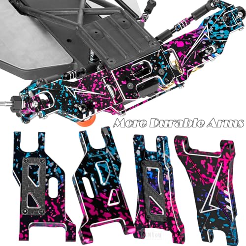 RC Alloy Suspension Arms w/Tie Bar Upgrades Part for 1/10 Slash 2WD,Slash 2WD VXL,4PCS RC Aluminum Front Rear A Arms Hop Ups,Colorful
