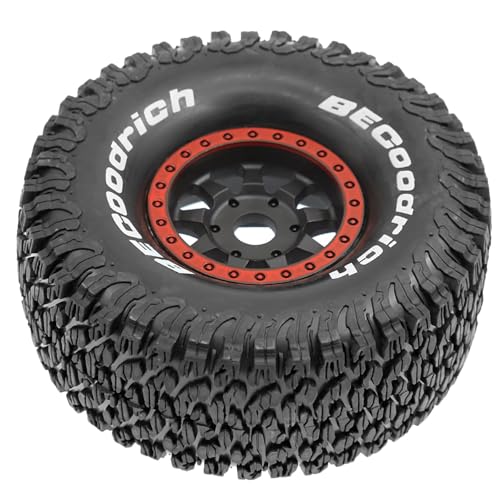 1/7 1/8 RC Short Course Truck Wheels 17mm Hex and Tires OD 5.31" Off Road Tyres for 1:7 1:8 Scale Buggy Truck Car TRAXXAS UDR FS Atom ARRMA Mojave 6S EXB YK4072 DF7 TB7 Upgrades 4PCS (Red) - color: Red