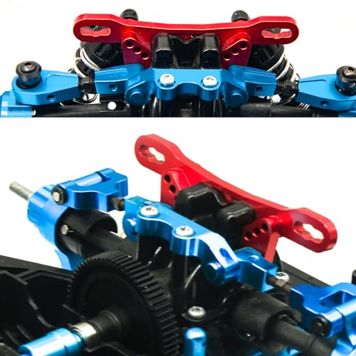 Aluminum Alloy Front & Rear Shock Towers for Tamiya TT02 1/10 RC Car – Precision CNC Machined RC Car Shock Mount, TT02 Alloy Shock Absorber Plate Lightweight & Durable Upgrade Parts Red - color: Red