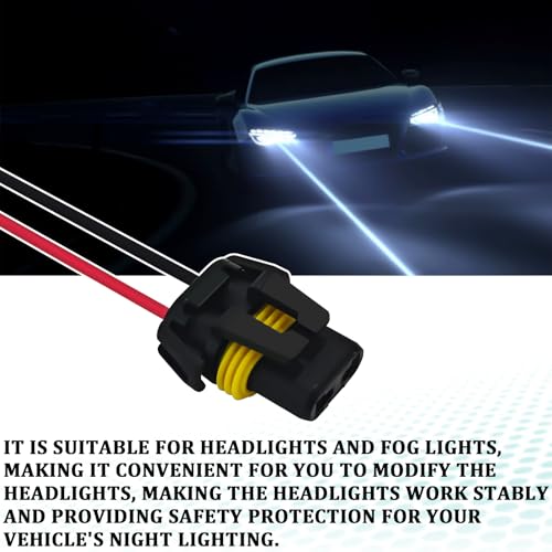 Headlight Connector Plug Fog Light Headlight Wiring Harness Pigtail Sockets Female Adapter Kit for 9005 9006 9012 HB3 HB4, Headlamp Wire Harness Plug Socket Connector for Car Accessories (4PCS) - style: 4PCS