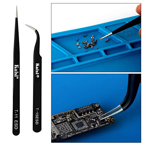 Kaisiking 6 Pcs Double Sided Soldering Assist Aid Repair Tool | with 2 Precision Tweezers for Electronics Repair and Soldering