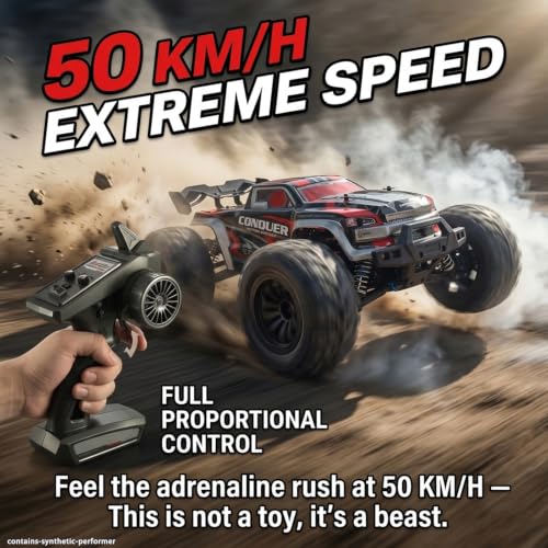 RC Cars 1:16 Scale Remote Control Car 50 KMH High Speed Fast 4WD RC Truck for Kids Adult Boys Toys 2.4 GHz All Terrains RC Buggy Off-Road Drift RC Monster Trucks with 2 Batteries (Green) - color: 140-green-2
