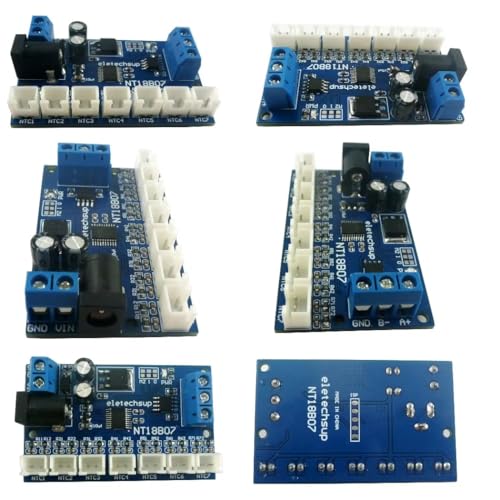 NT18B07 7-Channel NTC Temperature Transmitter, B3950 10K Thermistor to RS485 Module with Modbus RTU, for PLC Data Logger Industrial Temperature Sensor & Data Acquisition (Motherboard) - color: Motherboard