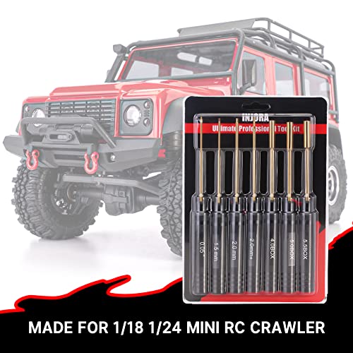 INJORA 7PCS Hex Screwdriver Nut Driver RC Tool Kit for SCX24 TRX4M FCX24