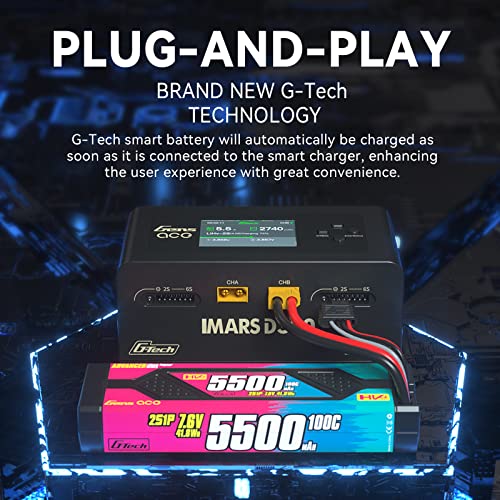 Gens Ace IMARS D300 G-Tech Smart Dual Lipo Charger 16A AC 300W DC 700W Lipo Charge(Black)