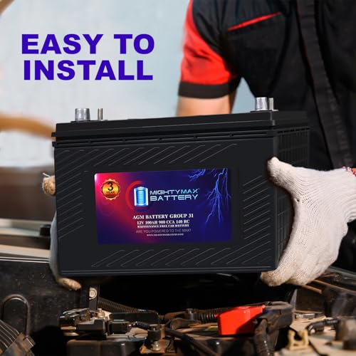 Mighty Max Battery MM-G31 Start and Stop Car BCI Group 31 12V 100AH, 140RC, 900 CCA, Rechargeable AGM Car battery - style: Group 31