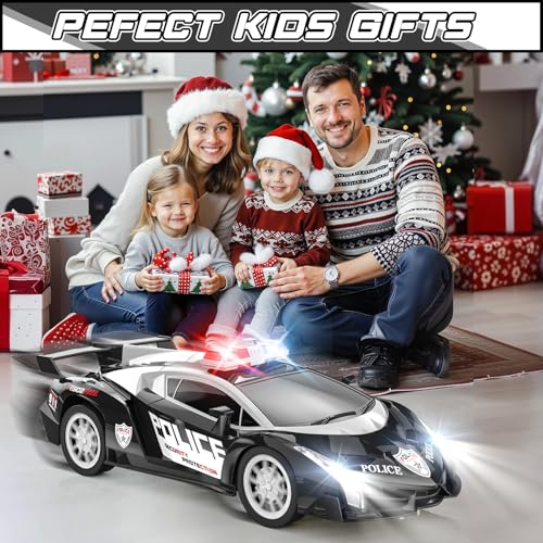 Growsland Remote Control Car Rc Cars for Boys 4-7 8-12, Kids Car Toys for Boys with Cool Flashing Light, Vehicle Hobby Race Cars Toys for Boy Girls Ages 4-6 5-7 6-8 8-12 Birthday Gift - color: Black