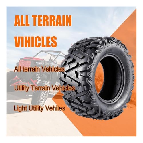 Set of 2 26x11-14 Heavy Duty ATV All Terrain Tubeless Off-Road Tires 6 PR, Directional Grip for Mud Trail Sand, Replacement Tire for ATV UTV Vehicles - size: 26x11-14