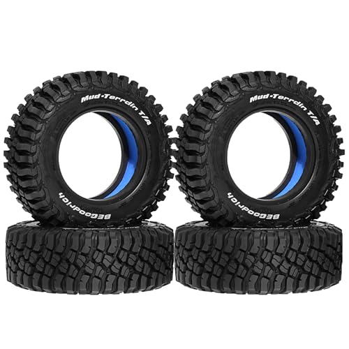STMU 4Pcs 1/12 RC Crawler Car 1.9in Crawler Tires OD 89.5mm*32mm Compatible with D90 4WD RC, Compatible with 1/12 RC Crawler MJX H12Y+ MN128 (Tires) - color: Tires