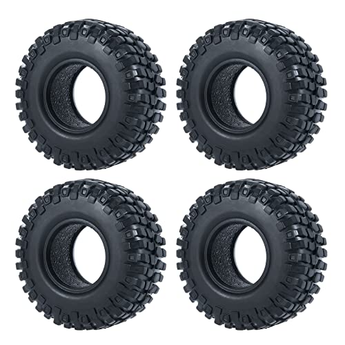 MOHERO 1.0 Crawler Tires Soft Rubber Wheel Tires 4PCS for 1/24 Axial SCX24 90081 AXI00001 AXI00002 AXI00005 AXI00006 RC Crawler Car (54mm) - size: 54mm