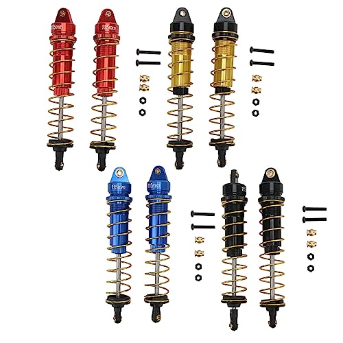RC Shock Absorber Set 2Pcs, 115mm/4.5in Oil Pressure Adjustable Damper | For 1/10 Crawler Car Axial SCX10 90046, Assembled with Springs, Smooth Damping Response,Aluminum Build, Easy Tuning - color: Black