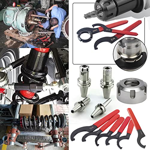 6 Pieces Universal Coilover Adjustment Spanner Wrench Set, Adjustable Coilover Wrench Spanners Hook Wrenches Tools Coilover Wrench Steel Spanner for Shock Adjustments and Suspension System