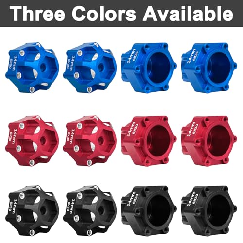LRFHL 1/10 6x30 to 14mm Hex Adapters for 1/10 Proline Arrma Senton Granite | 20mm Thickness, Aluminum Wheel Hex Hub Adapter Upgrade Parts, Black - color: Black 14mm