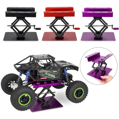 RC Car Work Stand Aluminum Repair Workstation Lift Lower for Traxxas TRX4 Axial Arrma Redcat Losi 1/8 1/10 1/12 1/14 1/16 1/18 1/24 RC Car (Purple)