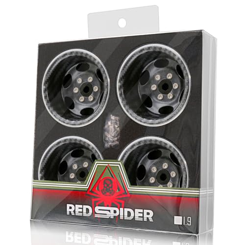 REDSPIDER•Negative Offset -10mm 1.9'' Beadlock Wheels Deep Dish Metal(4pcs) Retro Design for Scale 1/10 RC Crawler Axial SCX10 TRX4 VS4-10 Redcat Gen8 RC4WD D90 Rock Crawler (Fiber Color) - color: Fiber Color