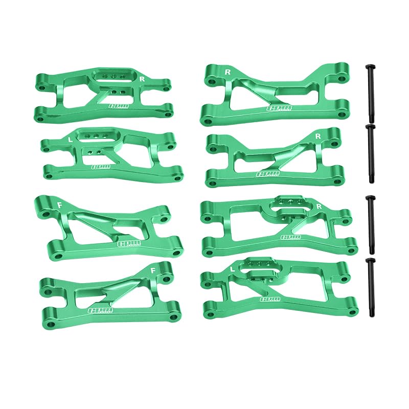 GPM 7075 Alloy Front Upper & Lower + Rear Upper & Lower Suspension Arms for Mini Maxx Monster Truck-107154-1 (Green) - color: Green