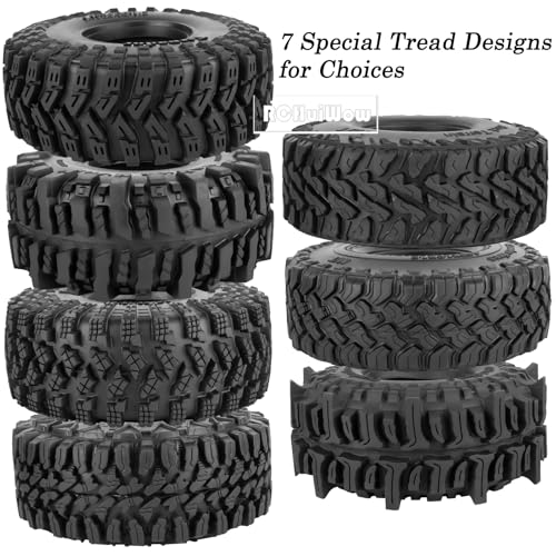 1.9 Inch RC Crawler Tires Skins Soft Rubber Off-Road Tyres for 1/10 TRX4 TRX6 SCX10 90046 AX103007 D90 Gen7 MST VS4-10,RCHuiWow High Grip Mud Terrain Tyres,Styled - style: StyleD(4pcs)