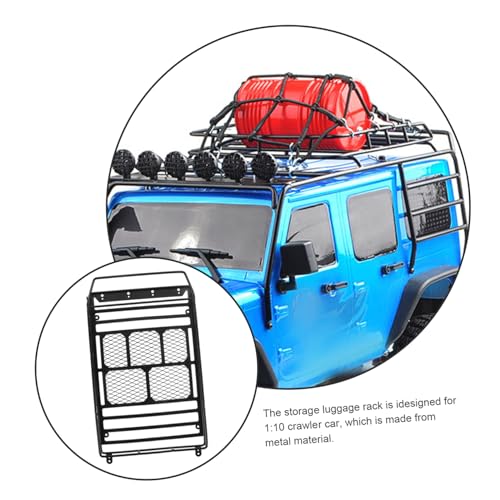 Car Roof Luggage Holder Rack for Rc Crawler Black Cargo Bracket for Simulation Accessories Lightweight Design for Easy Installation and Strong Fixation - size: 22.8X14.1cm
