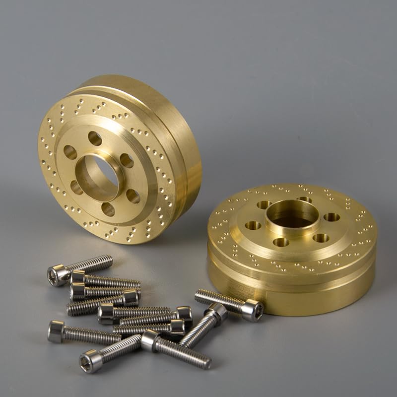 RCLions 4pcs Brass RC Wheel Weight Block 56g Counterweight Upgrade Parts for 1.9" 2.2" Beadlock Wheels