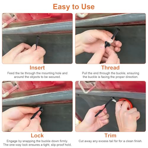 100Pcs Cable Tie Buckle, Unbreakable Zip Tie Clips for Car Fender, Engine Cover, Mudguard Fastener, Self-Locking Fixion Tools for Automotive Wiring, Electrical Work, Cable Organization, Screw Fixing
