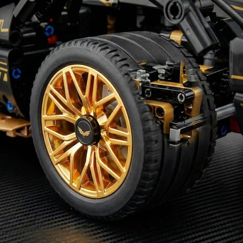RC Car Building Kit, 1:14 App Control Car Kit with LEDs | car kit with 975 pieces, LED lights, motorized functions, and dual control; built for collection, display, gifting.