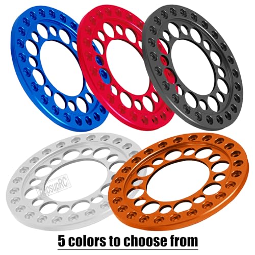 RC 1.9inch Aluminum Beadlock Wheel Rim Replacement Ring Upgrades Part for 1/10 SCX10 SCX10 II SCX10 III 90046 90047 TRX4 D90,1.9" Wheels/Rims Crawler RC Car.Red(4PCS) - color: Red(4pcs)