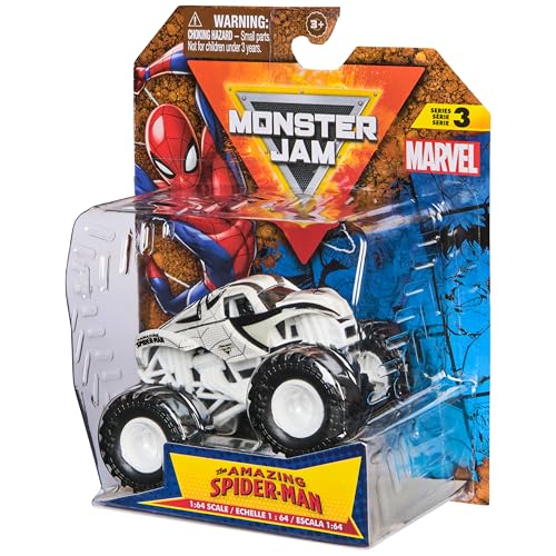 Monster Jam, Marvel Official Spider Man Monster Truck, Die-Cast Vehicle, 1:64 Scale, Super Hero Kids Toys for Boys Ages 3 and up - color: Spider Man