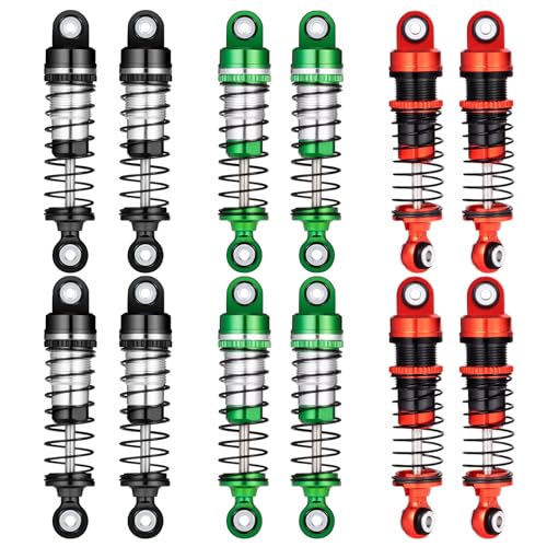 RCLIONS RC Car Shocks 42mm Oil Shock Absorber for FMS 1/18 FCX18 LC80 RC Crawler Car Upgrade Parts (Red) - color: Red