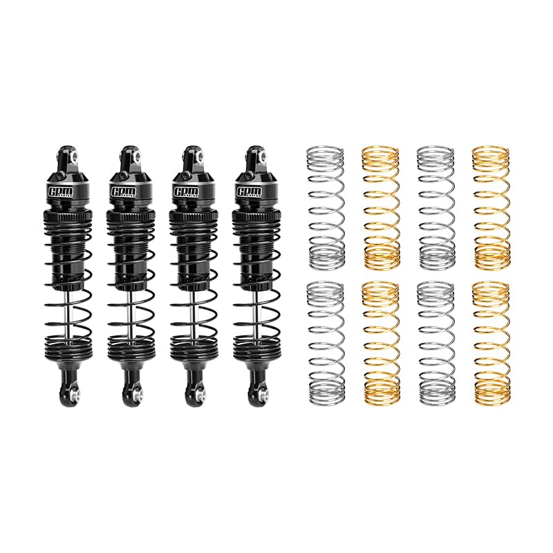 GPM Alloy Front And Rear Adjustable Spring Shock 87mm For Mini Maxx Monster Truck-107154-1 (Black) - color: Black
