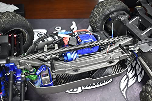 Carbon Fibre Chassis Brace For Traxxas 1/8 4WD Sledge Monster Truck 95076-4 - 1Pc Set Black