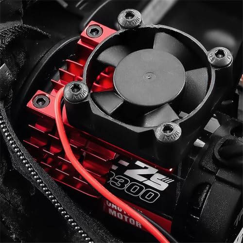 Aluminum Heatsink Plastic RC Motor ESC Cooling Fan Set 6-8.4V High RPM for TRAXXAS VXL-3S Slash/Rally/Bandit/Stampede 2WD 4WD RC Car (Red) - color: Red