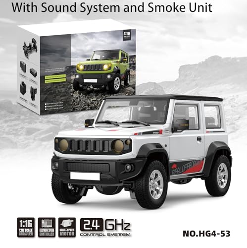 HG 1/16 RC Off-Road Vehicles Climbing Truck Model 4X3 Electric Crawler Car Motor ESC Servo Sound Light Smoke 2.4G Remote Controller Hobby Model White