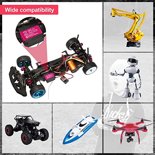 25KG High Torque RC Servo Digital Servo Full Metal Gear Waterproof with 2 25T Servo Horn Compatible with 1/6,1/8, 1/10, 1/12 RC Car Crawler Robot Control Angle 180° - style: 1 Pcs 25kg