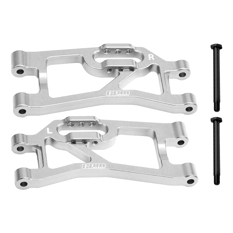 GPM 7075 Alloy Rear Lower Suspension Arms for Mini Maxx Monster Truck-107154-1 (Silver) - color: Silver